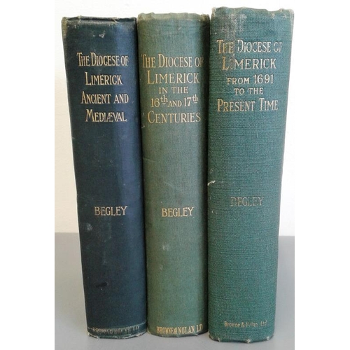 528 - The Diocese of Limerick by Canon John Begley. Three volume set in original cloth. scarce set.... 
