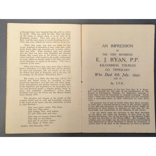 540 - The Pastor of Kilcommon. E. J. Ryan P. P. [Tipperary] 1943. 22 pages, plus advertisements. Original ... 