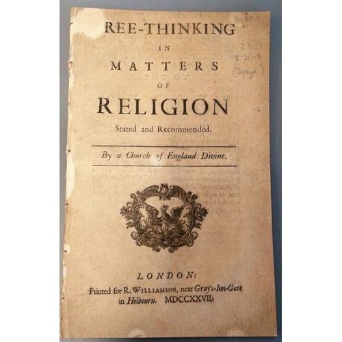 553 - Free-thinking in Matters of Religion Stated and Recommended : By a Church of England Divine. [Edward... 