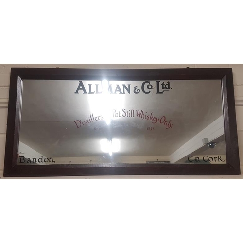 23 - Vintage Allmans Advertising Mirror - 27 x 56ins