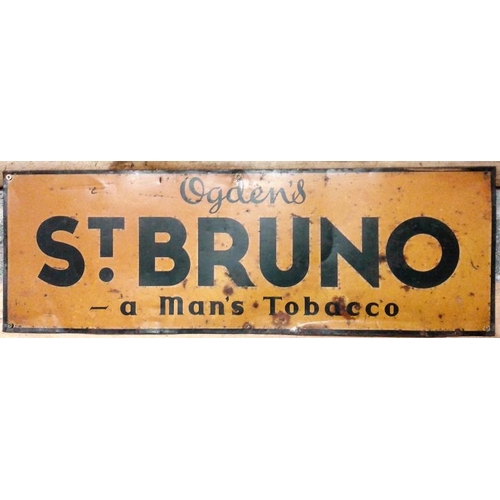 24 - 'St. Bruno' Tin Advertising Sign - 10 x 29ins