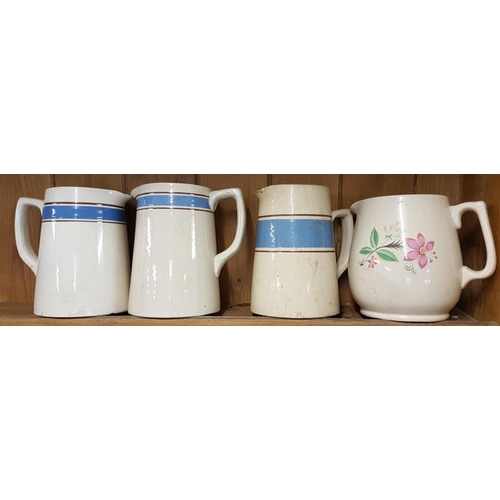 59 - Three Blue Band Dresser Jugs and One Other
