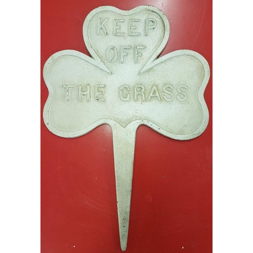63 - Double Sided Cast Iron 'Keep off the Grass' Sign
