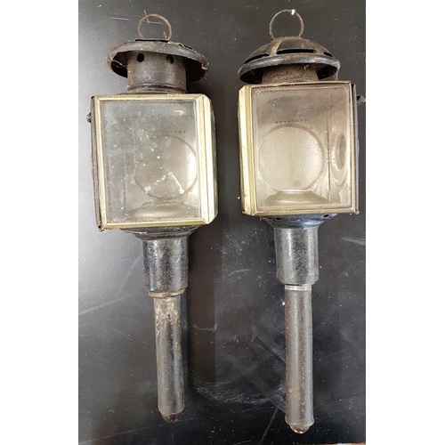 74 - Pair of Victorian Pagoda Top Carriage Lamps