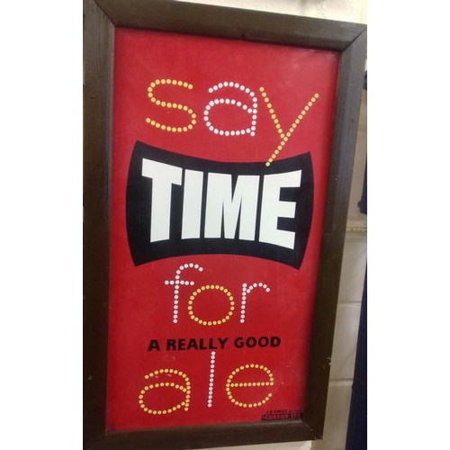 83 - Original 'Say Time For Ale' Tin Sign - 16 x 28ins