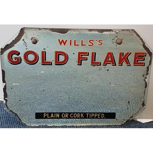 85 - 'Wills' Gold Flake - Plain or Cork Tipped'' Advertising Mirror - c. 14 x 10ins