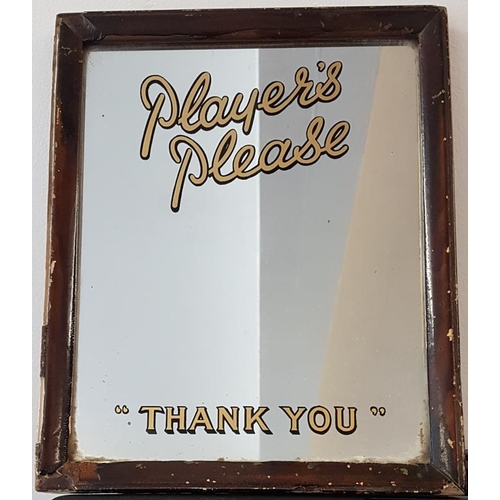 92 - Players Please - Thank You - Counter Top Mirror in frame, c.9 x 11in