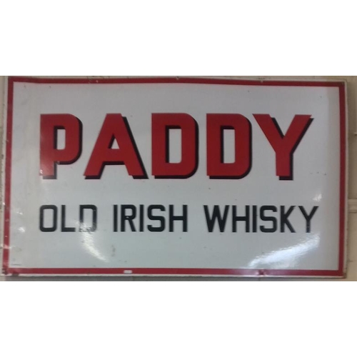 95 - 'Paddy Old Irish Whiskey' Enamel Advertising Sign - 48 x 28ins