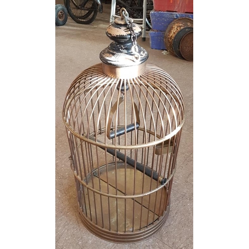 97 - Large Brass Bird Cage - 3ft tall