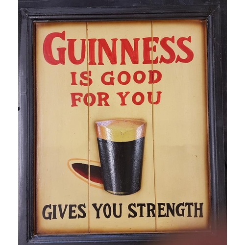 98 - 'Guinness is Good For You' Painted Wooden Sign - 15 x 18ins