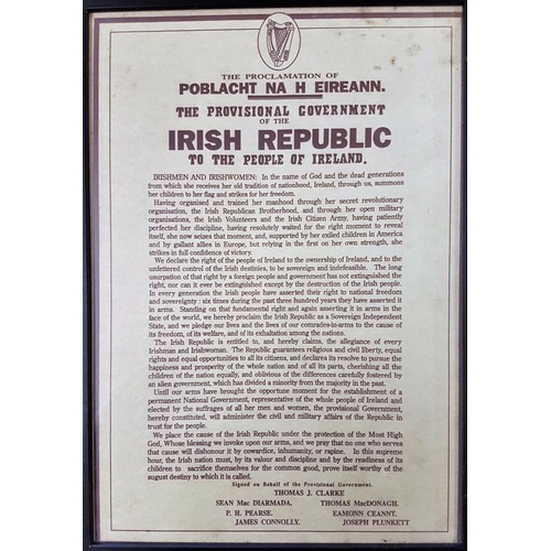 101 - Framed Copy of the Irish Proclamation - 13 x 18ins