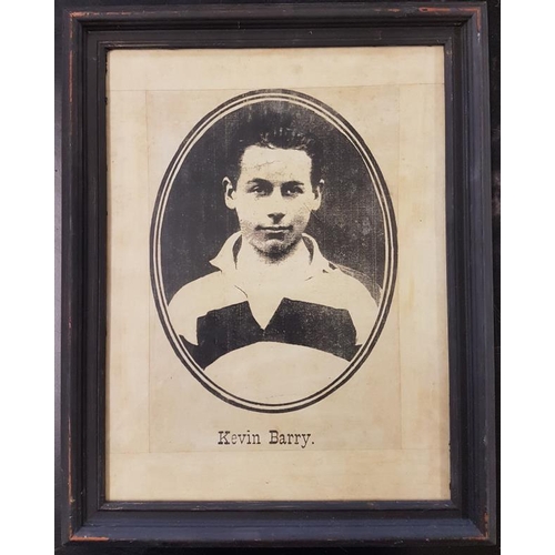 102 - Framed Portrait of Kevin Barry as a Young Man - 13.5 x 17ins