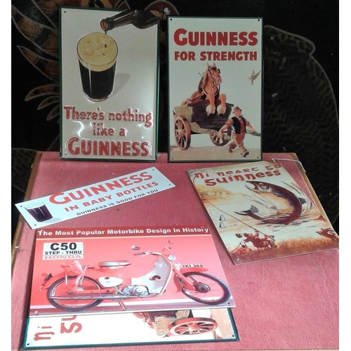 126 - Five Reproduction 'Guinness' Signs