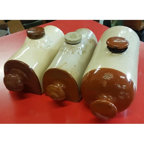132 - Three Traditional Stoneware Hot Water Bottles