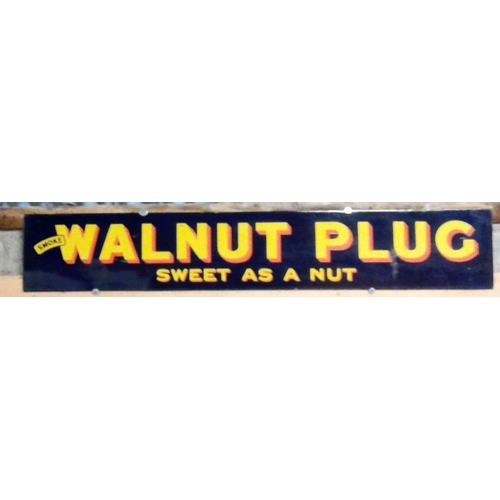 146 - 'Walnut Plug' Enamel Advertising Sign - 10 x 58ins