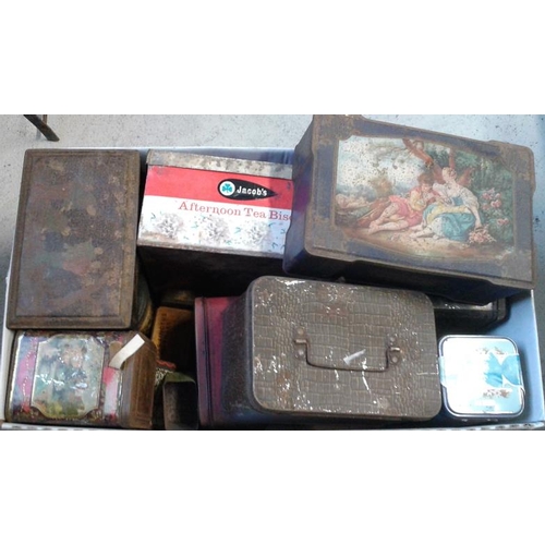 184 - Box of Various Vintage Tins