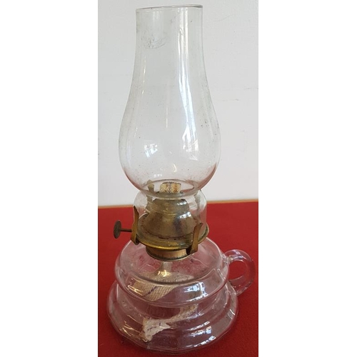 192 - Victorian Clear Glass Thumb Lamp