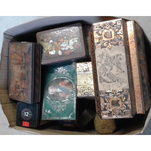 197 - Box of Various Vintage Tins