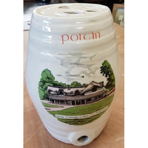 213 - Ceramic Poteen Cask - Swiss Cottage, Cahir, Co. Tipperary - 11ins