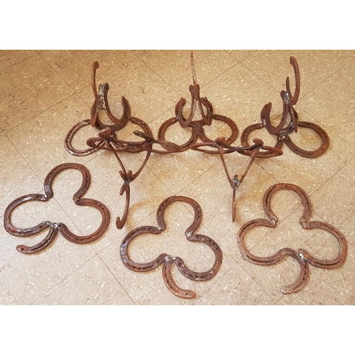 238 - Collection of Horse Shoe Art - Flower Basket Hangers and Shamrocks