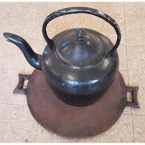 242 - Large Traditional Cast Iron Kettle and a Griddle