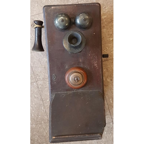 413 - Vintage Edison Type Wall Telephone