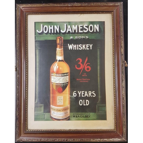 419 - Framed 'John Jameson 6-year old Whiskey' Advertisement - 18 x 23ins