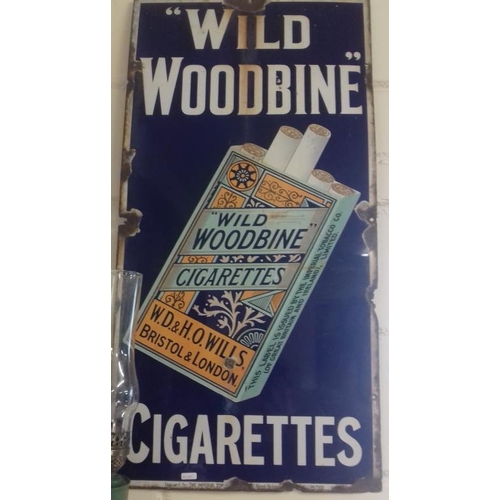 422 - 'Wild Woodbine Cigarettes' Enamel Advertising Sign - 18 x 36ins