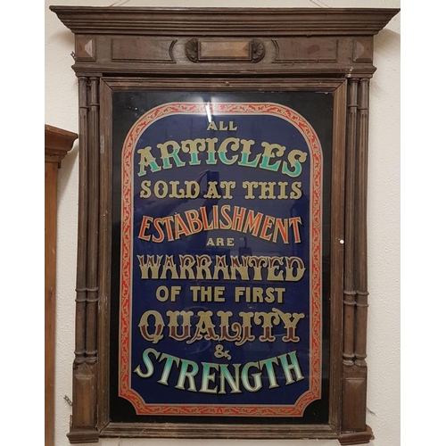 457 - All Articles Sold At This Establishment Are Warranted Of The First Quality & Strength, Framed Ad... 