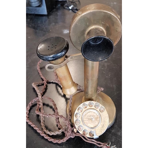 464 - Vintage Style Brass Telephone