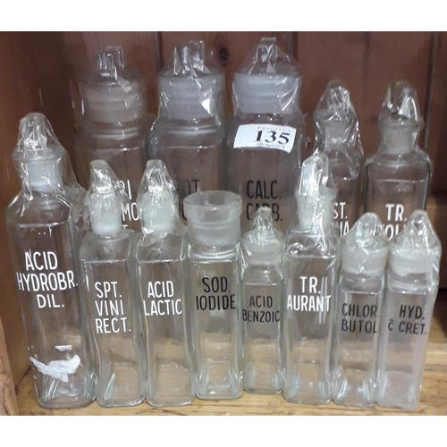 135 - Collection of 13 Chemist's Medical Bottles