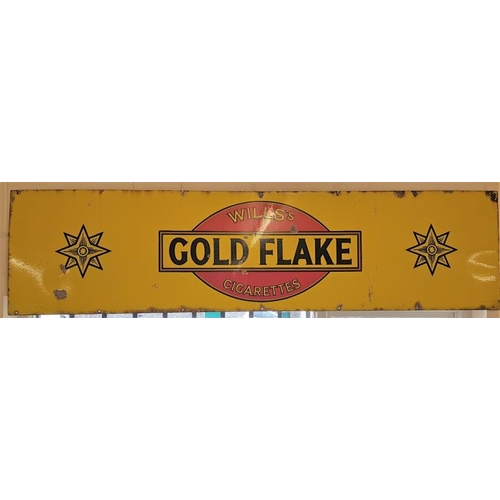 428 - Wills's Gold Flake Cigarettes Enamel Advertising Sign, c.72 x 18in