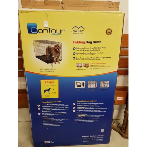 1 - Folding Dog Crate, extra-large, c. 28in tall, 36in long