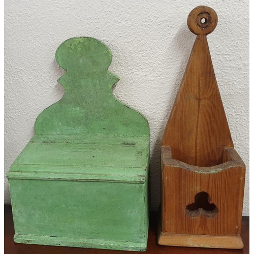 39 - Painted Pine Candle Box and a Pine Salt Box