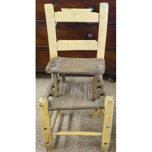 59 - Irish Pine Four Leg Stool and a Pine Sugan Chair