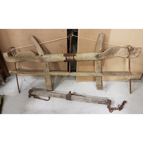 82 - Double Oxen Yoke c.60in and a wooden swing tree