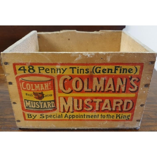 214 - Colman's Mustard, 48 Penny Tins Wooden Crate