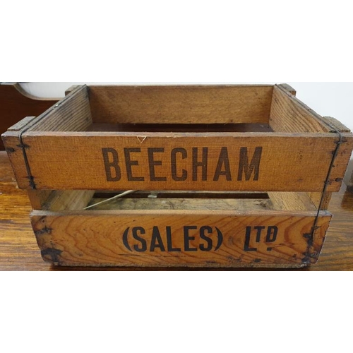 222 - Beecham Sales Ltd. Wooden Bottle Crate