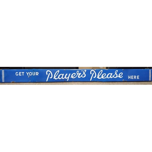 243 - 'Get your Players Please Here' Enamel Sign - 72 x 6ins