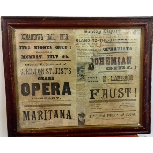 245 - Two Framed Oxmantown Hall, Birr Posters - c. 29.5 x 24.5ins