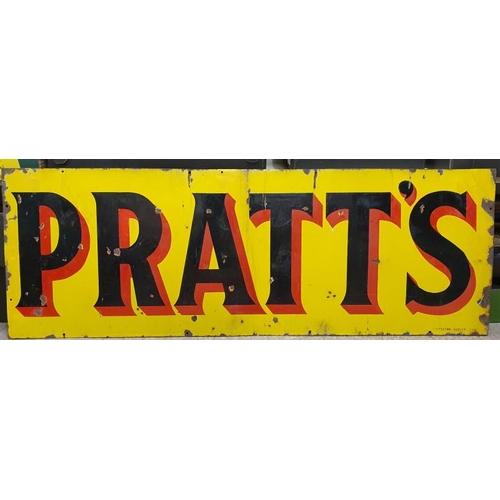 255 - Pratts Enamel Garage Sign - c. 18 x 52ins