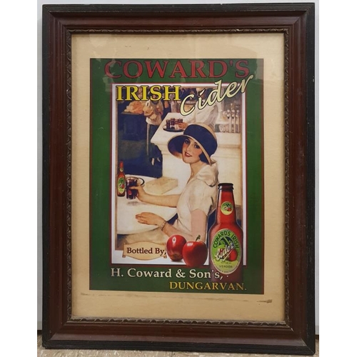 257 - Cowards Cider Framed Advertisement - 18.5 x 23.5ins