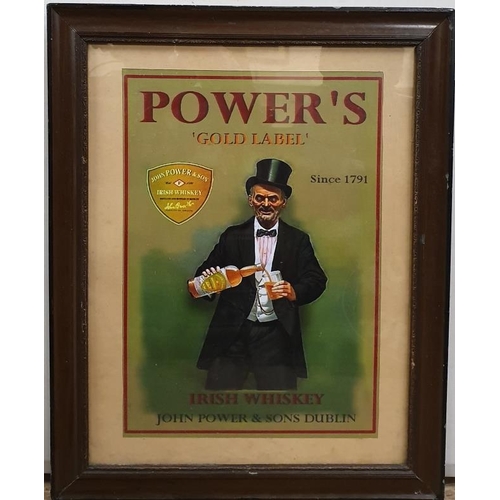 259 - Powers Whiskey Framed Advert - 17.5 x 22ins