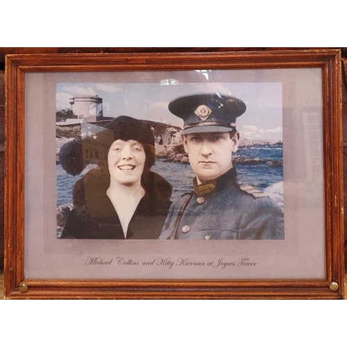 253 - Framed Picture of Michael Collins and Kitty Keirnan at Joyce's Tower - 18 x 14ins