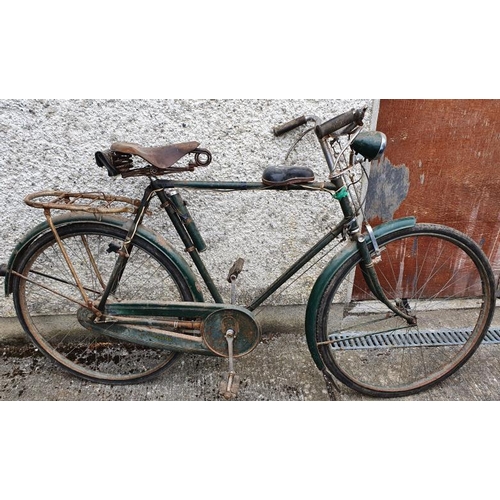 262 - Vintage Raleigh Gents All-Steel Green Bicycle fitted with Dyno-Luxe Dry Battery Unit and mileometer... 