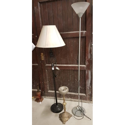 195 - Two Standard Lamps and a Standing Ashtray
