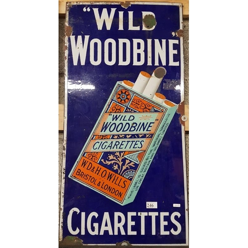 246 - Wills's Wild Woodbine Cigarettes Enamel Advertising Sign, c.18 x 36in