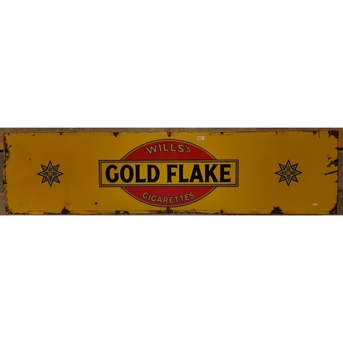 251 - Wills's Gold Flake Cigarettes Enamel Advertising Sign, c.72 x 18