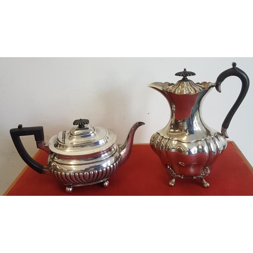325 - Fine Quality Silver Plate Coffee Jug and a Heavy Fluted Teapot