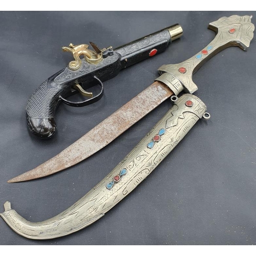 357 - Arabian Dagger and a Pistol Lighter